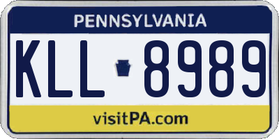PA license plate KLL8989