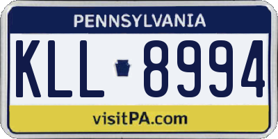 PA license plate KLL8994