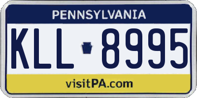 PA license plate KLL8995