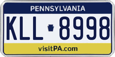 PA license plate KLL8998