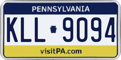 PA license plate KLL9094