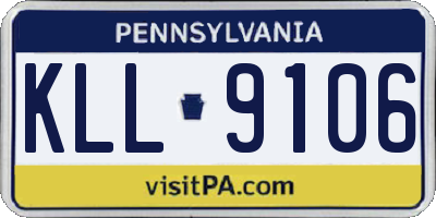 PA license plate KLL9106
