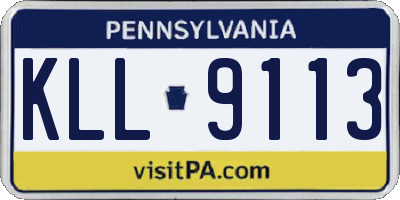 PA license plate KLL9113