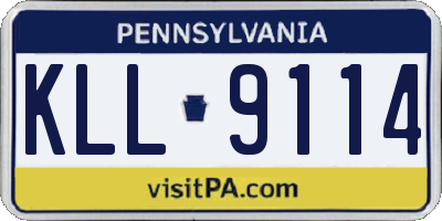 PA license plate KLL9114