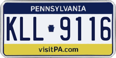 PA license plate KLL9116