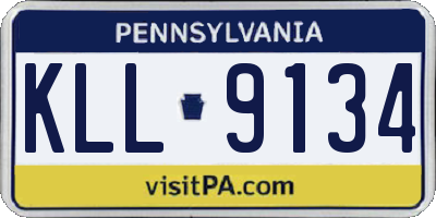 PA license plate KLL9134