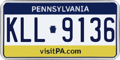PA license plate KLL9136