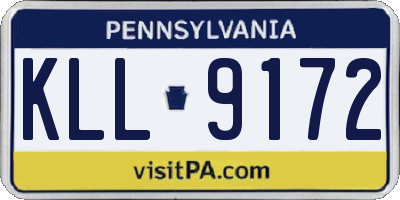 PA license plate KLL9172