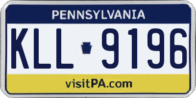 PA license plate KLL9196
