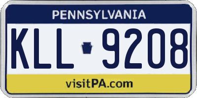 PA license plate KLL9208