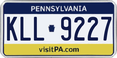 PA license plate KLL9227