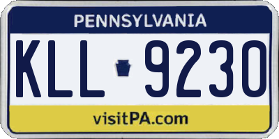 PA license plate KLL9230