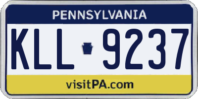 PA license plate KLL9237