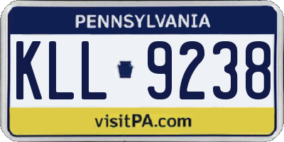 PA license plate KLL9238