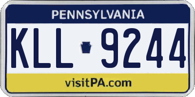 PA license plate KLL9244