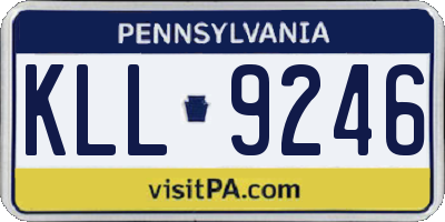 PA license plate KLL9246