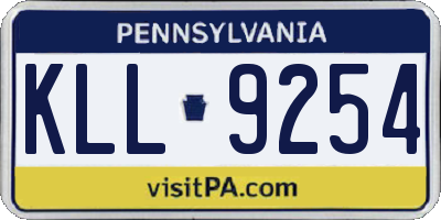 PA license plate KLL9254