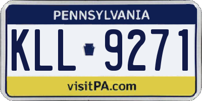 PA license plate KLL9271