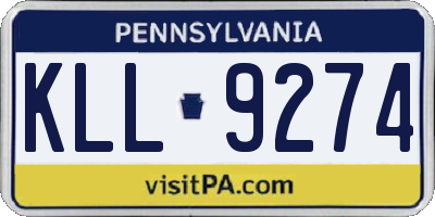 PA license plate KLL9274