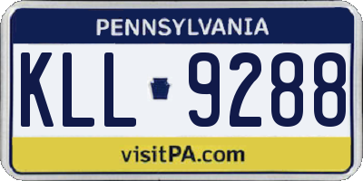 PA license plate KLL9288