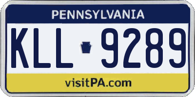 PA license plate KLL9289