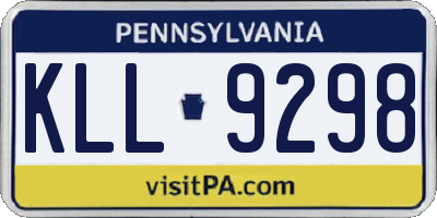 PA license plate KLL9298