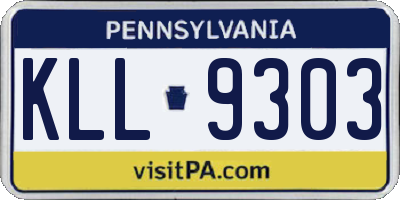PA license plate KLL9303