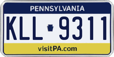 PA license plate KLL9311