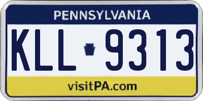 PA license plate KLL9313