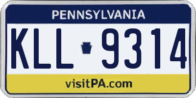 PA license plate KLL9314