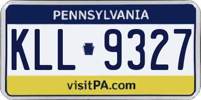 PA license plate KLL9327