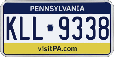 PA license plate KLL9338