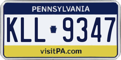 PA license plate KLL9347