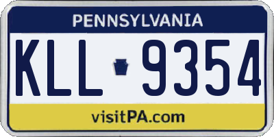 PA license plate KLL9354