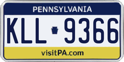 PA license plate KLL9366
