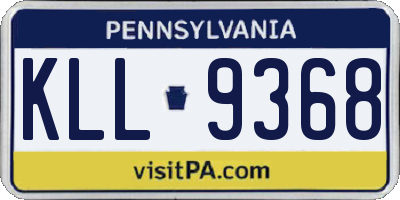 PA license plate KLL9368