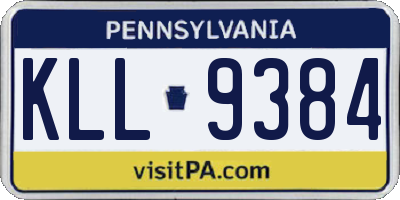 PA license plate KLL9384