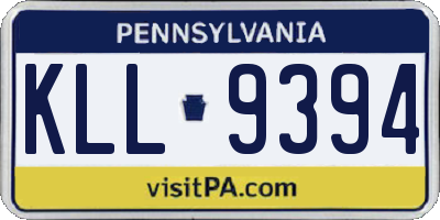 PA license plate KLL9394