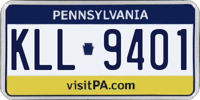 PA license plate KLL9401