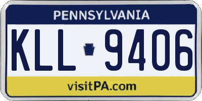 PA license plate KLL9406