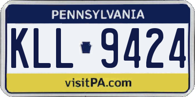 PA license plate KLL9424