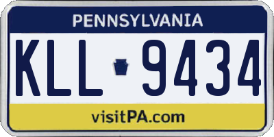 PA license plate KLL9434