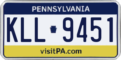 PA license plate KLL9451