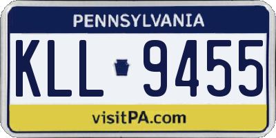 PA license plate KLL9455