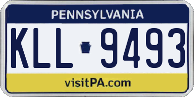 PA license plate KLL9493