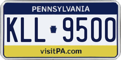 PA license plate KLL9500