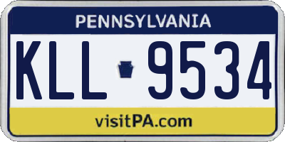 PA license plate KLL9534