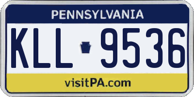 PA license plate KLL9536
