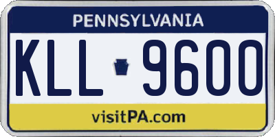 PA license plate KLL9600