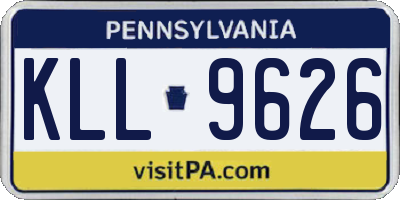 PA license plate KLL9626